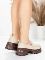 Pantofi Casual Dama din piele naturala 8307 CREAM | ADVANCER