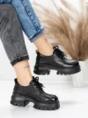 Pantofi Casual Dama din piele naturala 8305 BLACK | ADVANCER