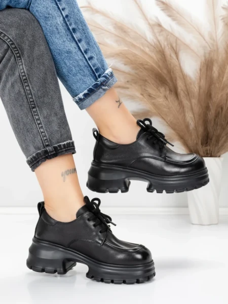 Pantofi Casual Dama din piele naturala 8305 BLACK | ADVANCER