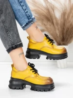 Pantofi Casual Dama din piele naturala 8305 YELLOW | ADVANCER