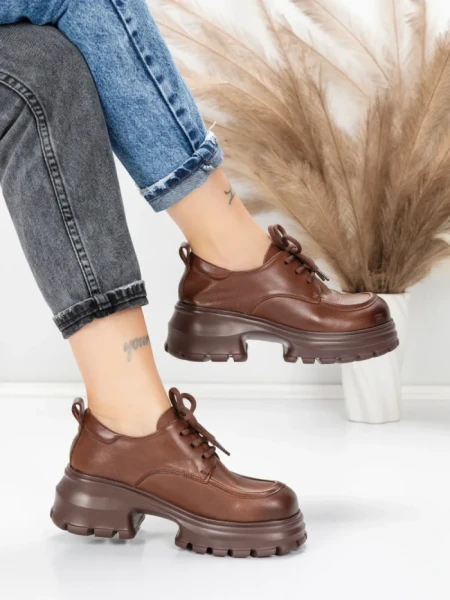 Pantofi Casual Dama din piele naturala 8305 BROWN | ADVANCER