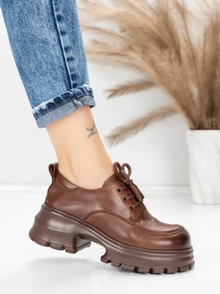 Pantofi Casual Dama din piele naturala 8305 BROWN | ADVANCER
