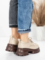 Pantofi Casual Dama din piele naturala 8305 CREAM | ADVANCER