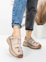 Pantofi Sport Dama din piele naturala KM8882 CREAM | ADVANCER