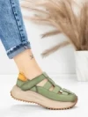 Pantofi Sport Dama din piele naturala KM8882 GREEN | ADVANCER
