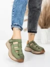Pantofi Sport Dama din piele naturala KM8882 GREEN | ADVANCER