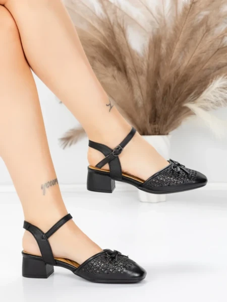 Sandale Dama din piele naturala 1215-1 BLACK | ADVANCER