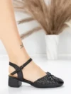 Sandale Dama din piele naturala 1215-1 BLACK | ADVANCER