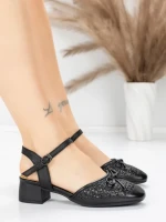 Sandale Dama din piele naturala 1215-1 BLACK | ADVANCER