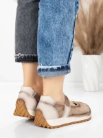 Pantofi Casual Dama din piele naturala KM9205 KHAKI | ADVANCER