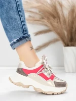 Pantofi Sport Dama din piele naturala 5A617 PINK | ADVANCER
