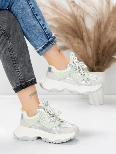 Pantofi Sport Dama din piele naturala 5A617 GREEN | ADVANCER