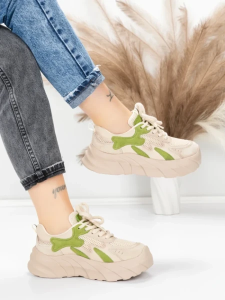 Pantofi Sport Dama din piele naturala 8255 GREEN | ADVANCER