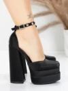 Pantofi cu Toc gros si Platforma 2SY12 BLACK | MEI