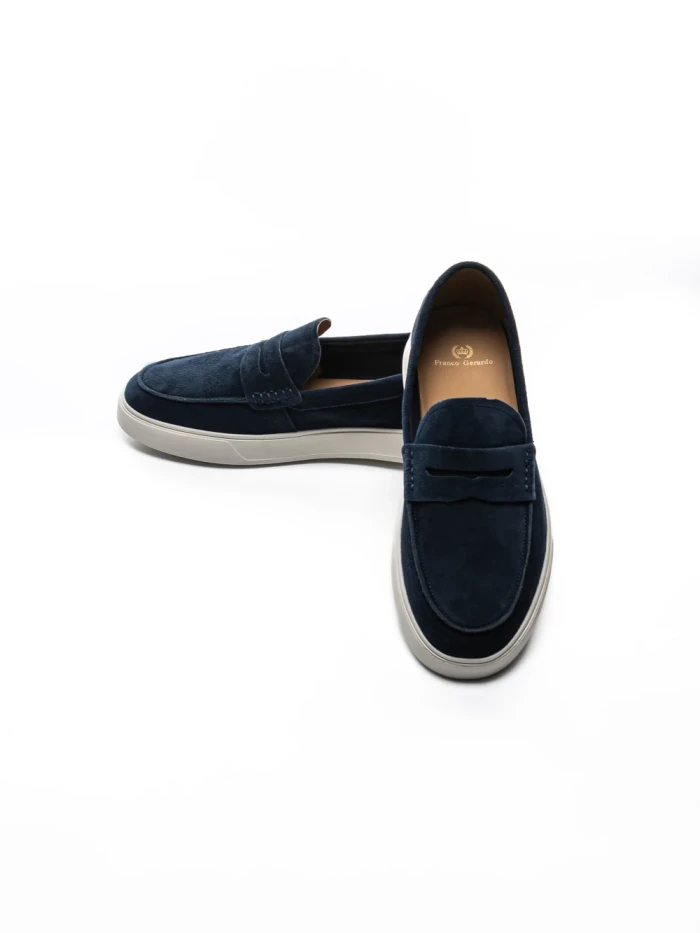 Mocasini Barbati din piele naturala 25859 BLUE | FRANCO GERARDO