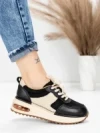 Pantofi Sport Dama din piele naturala 6055 BLACK | ADVANCER