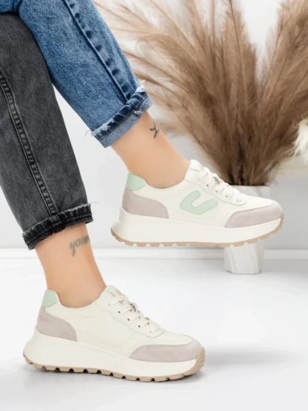 Pantofi Sport Dama din piele naturala 76098-8 GREEN | ADVANCER
