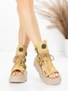 Sandale Dama din piele naturala 19633 YELLOW | ADVANCER