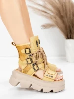 Sandale Dama din piele naturala 19633 YELLOW | ADVANCER