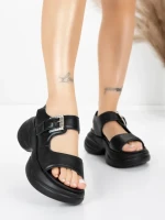 Sandale Dama din piele naturala 6818 BLACK | ADVANCER