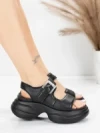 Sandale Dama din piele naturala 6818 BLACK | ADVANCER
