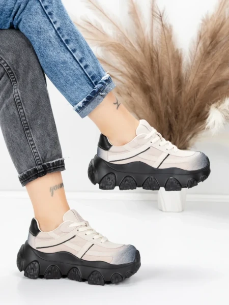 Pantofi Sport Dama din piele naturala 9805 GREY | FRANCO GERARDO