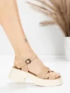 Sandale Dama din piele naturala 2567 APRICOT | ADVANCER