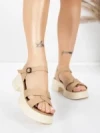 Sandale Dama din piele naturala 2567 APRICOT | ADVANCER