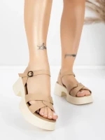 Sandale Dama din piele naturala 2567 APRICOT | ADVANCER