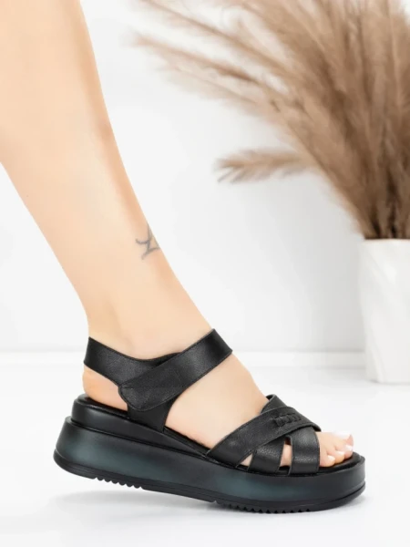 Sandale Dama din piele naturala 2569 BLACK | ADVANCER