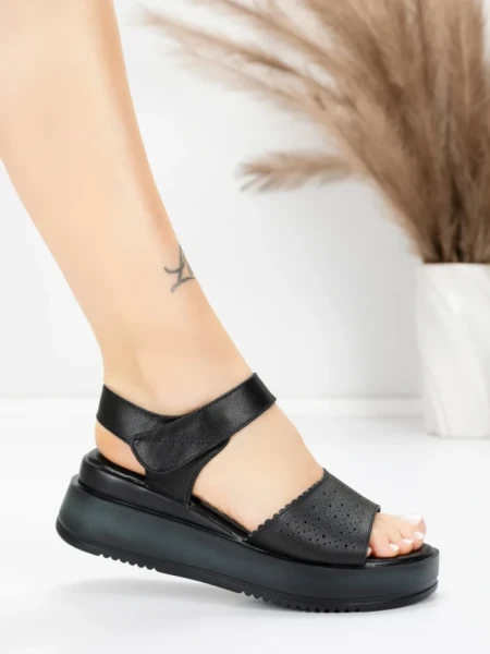 Sandale Dama din piele naturala 25069 BLACK | ADVANCER