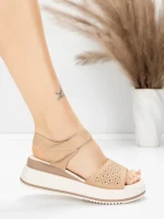Sandale Dama din piele naturala 25069 APRICOT | ADVANCER