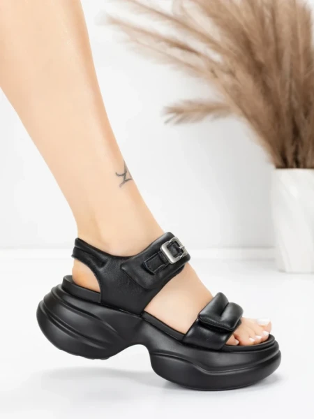 Sandale Dama din piele naturala 6818-1 BLACK | ADVANCER