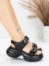 Sandale Dama din piele naturala 6818-1 BLACK | ADVANCER
