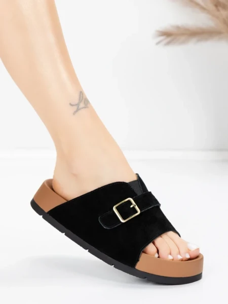 Papuci Dama din piele naturala 2559 BLACK | ADVANCER