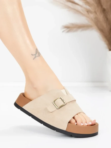 Papuci Dama din piele naturala 2559 APRICOT | ADVANCER