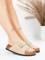 Papuci Dama din piele naturala 2559 APRICOT | ADVANCER