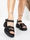 Sandale Dama din piele naturala 10672 BLACK | ADVANCER