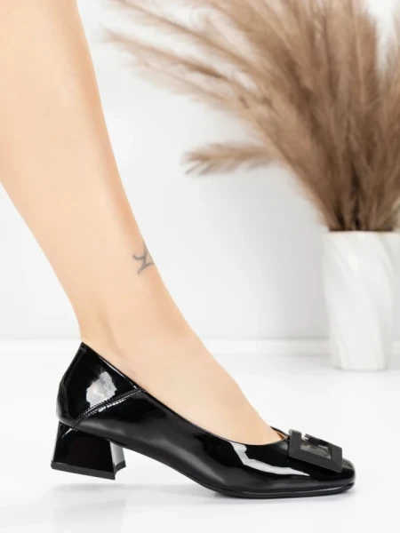 Pantofi cu toc din piele naturala 1011-1062 BLACK | FORMAZIONE