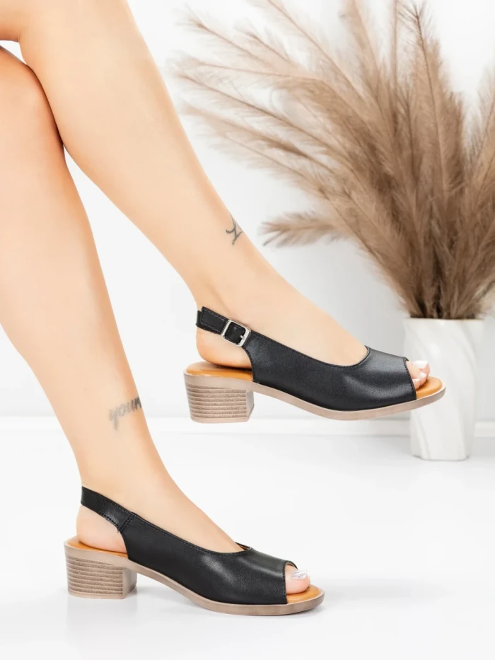 Sandale Dama din piele naturala 352-1 BLACK | ADVANCER
