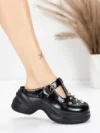 Papuci Dama din piele naturala TP3099-1 BLACK | ADVANCER