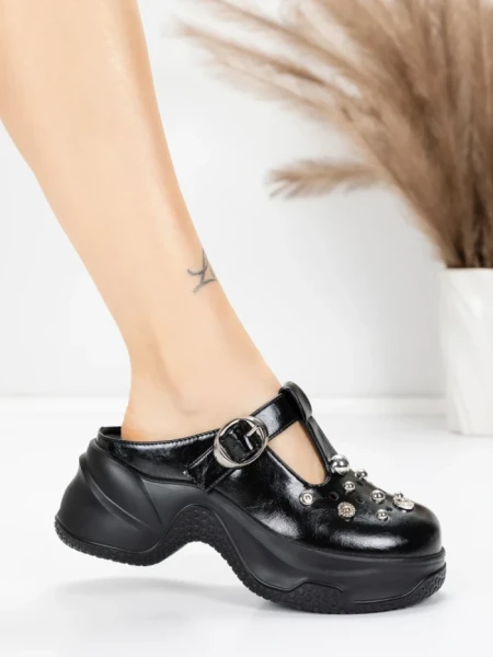 Papuci Dama din piele naturala TP3099-1 BLACK | ADVANCER