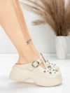 Papuci Dama din piele naturala TP3099-1 CREAM | ADVANCER