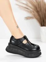 Pantofi Casual Dama din piele naturala 58588 BLACK | ADVANCER