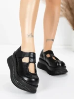 Pantofi Casual Dama din piele naturala 58588 BLACK | ADVANCER