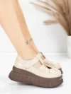 Pantofi Casual Dama din piele naturala 58588 CREAM | ADVANCER