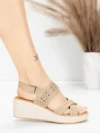 Sandale Dama din piele naturala 9573 KHAKI | ADVANCER