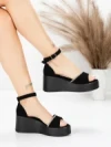 Sandale Dama cu Platforma 5H76 BLACK | MEI