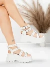Sandale Dama cu Platforma 56WL31 WHITE | MEI