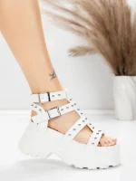 Sandale Dama cu Platforma 56WL31 WHITE | MEI